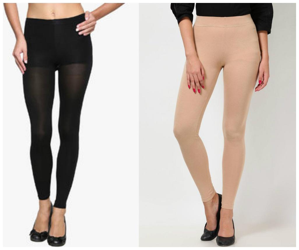 

N2S NEXT2SKIN Ladies Opaque Footless Stockings Pack of 2