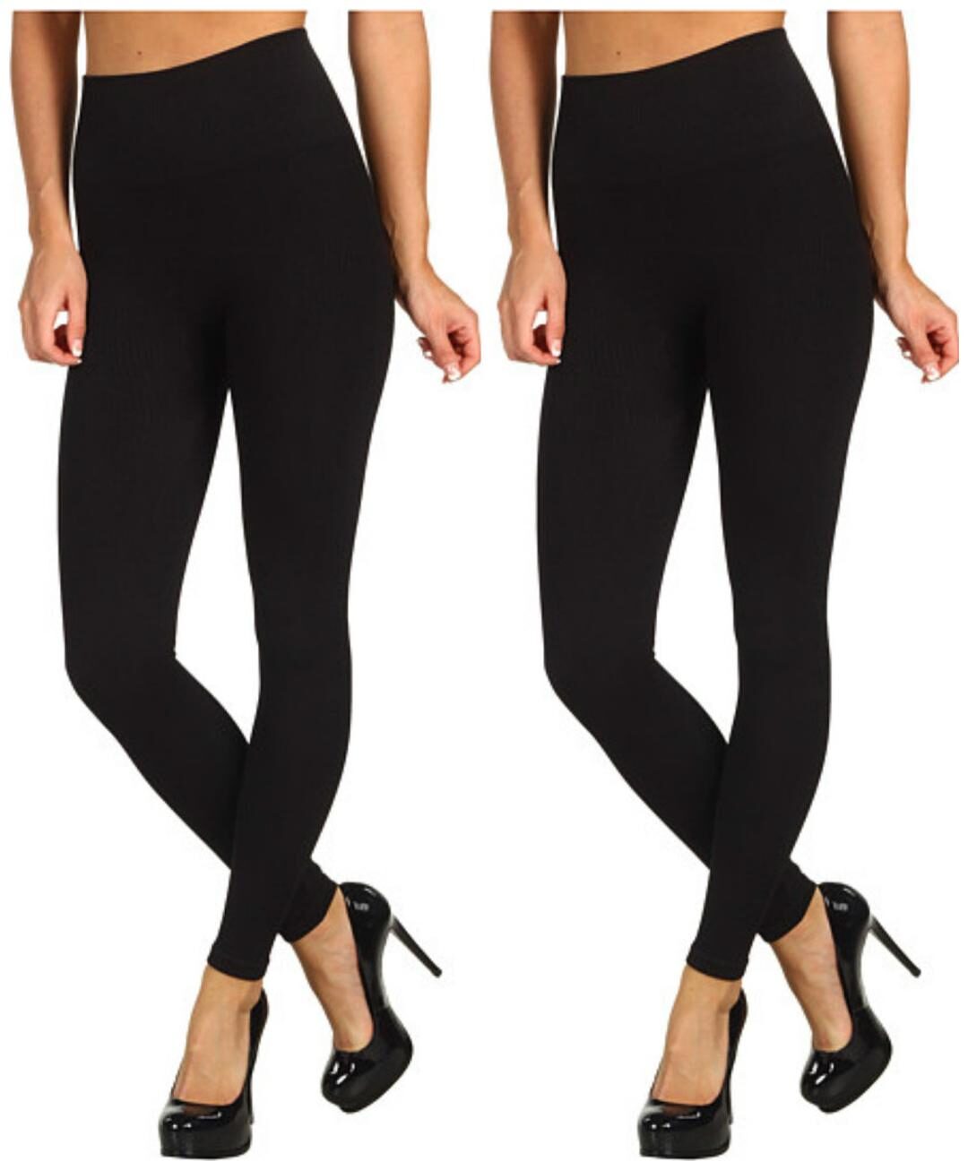 

N2S NEXT2SKIN Ladies Opaque Footless Black Stockings Pack of 2