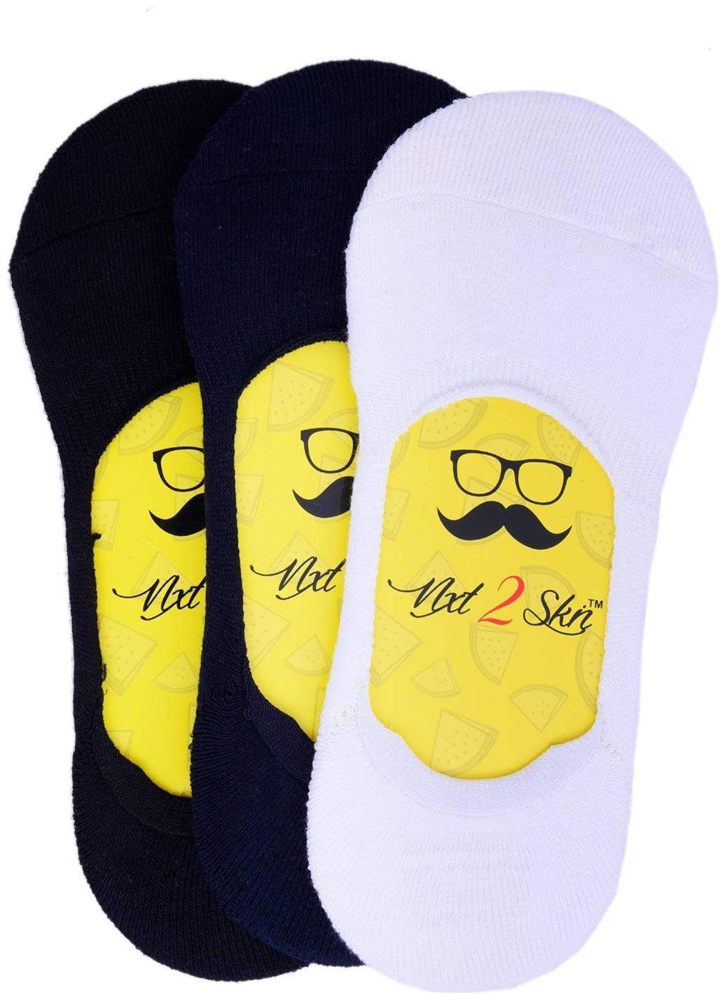 

Nxt 2 Skn Black Cotton No show socks ( Pack of 3 )