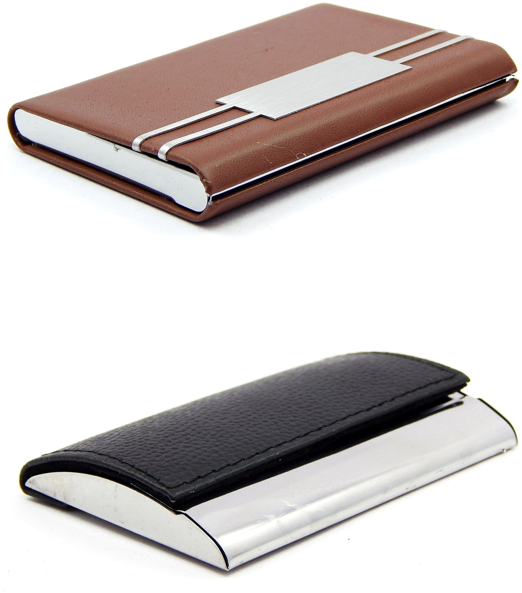 

Orbit Men Faux leather Card holder - Brown Black Pack of 2