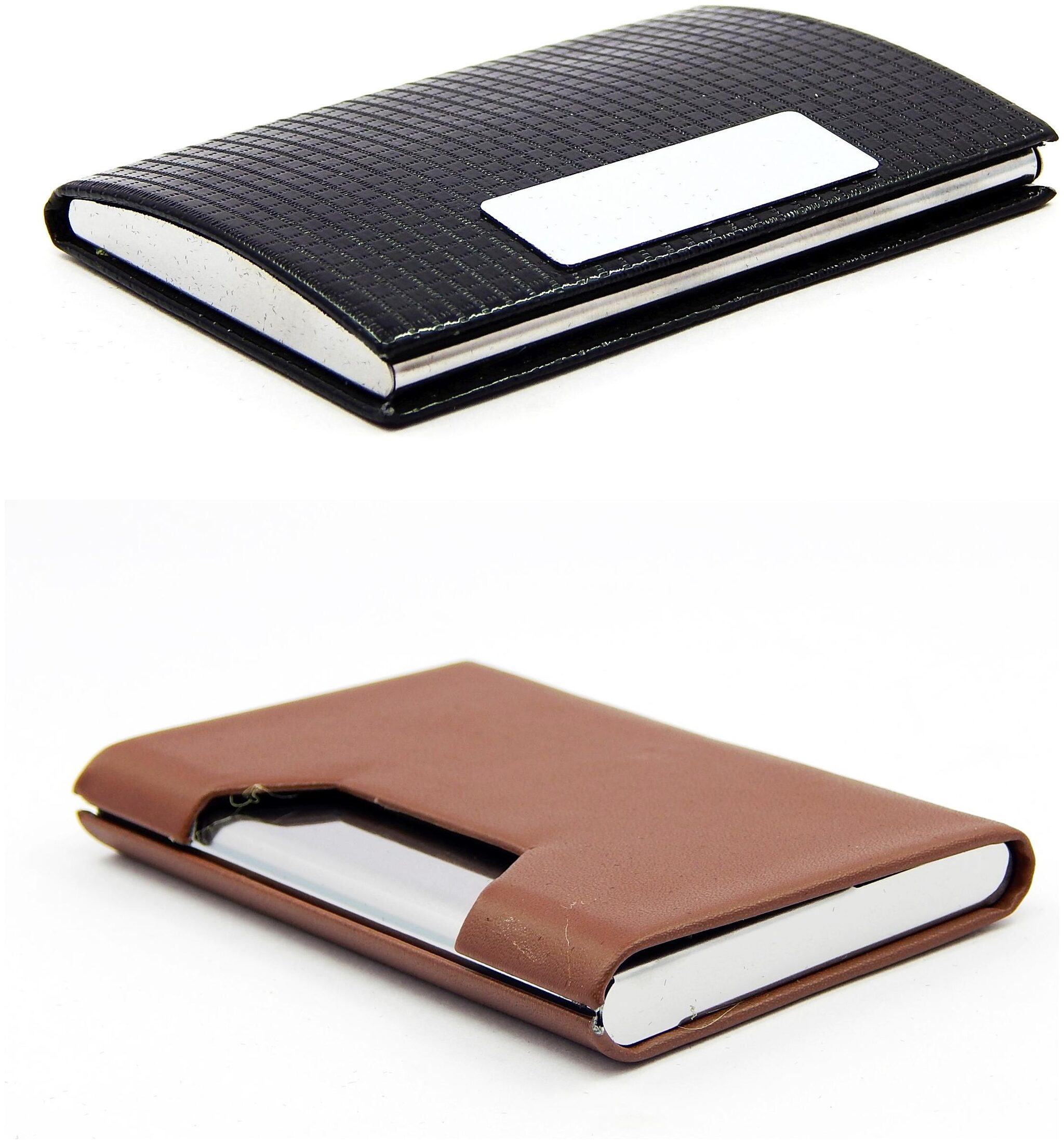 

Orbit Men Faux leather Card holder - Black Brown Pack of 2