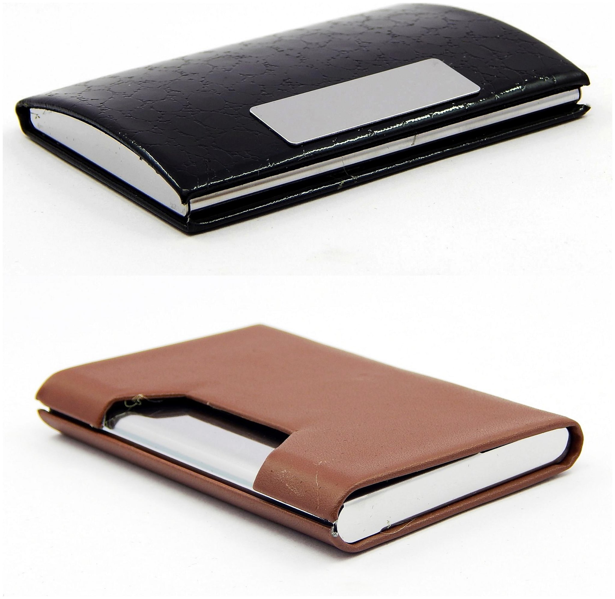 

Orbit Men Faux leather Card holder - Black Brown Pack of 2