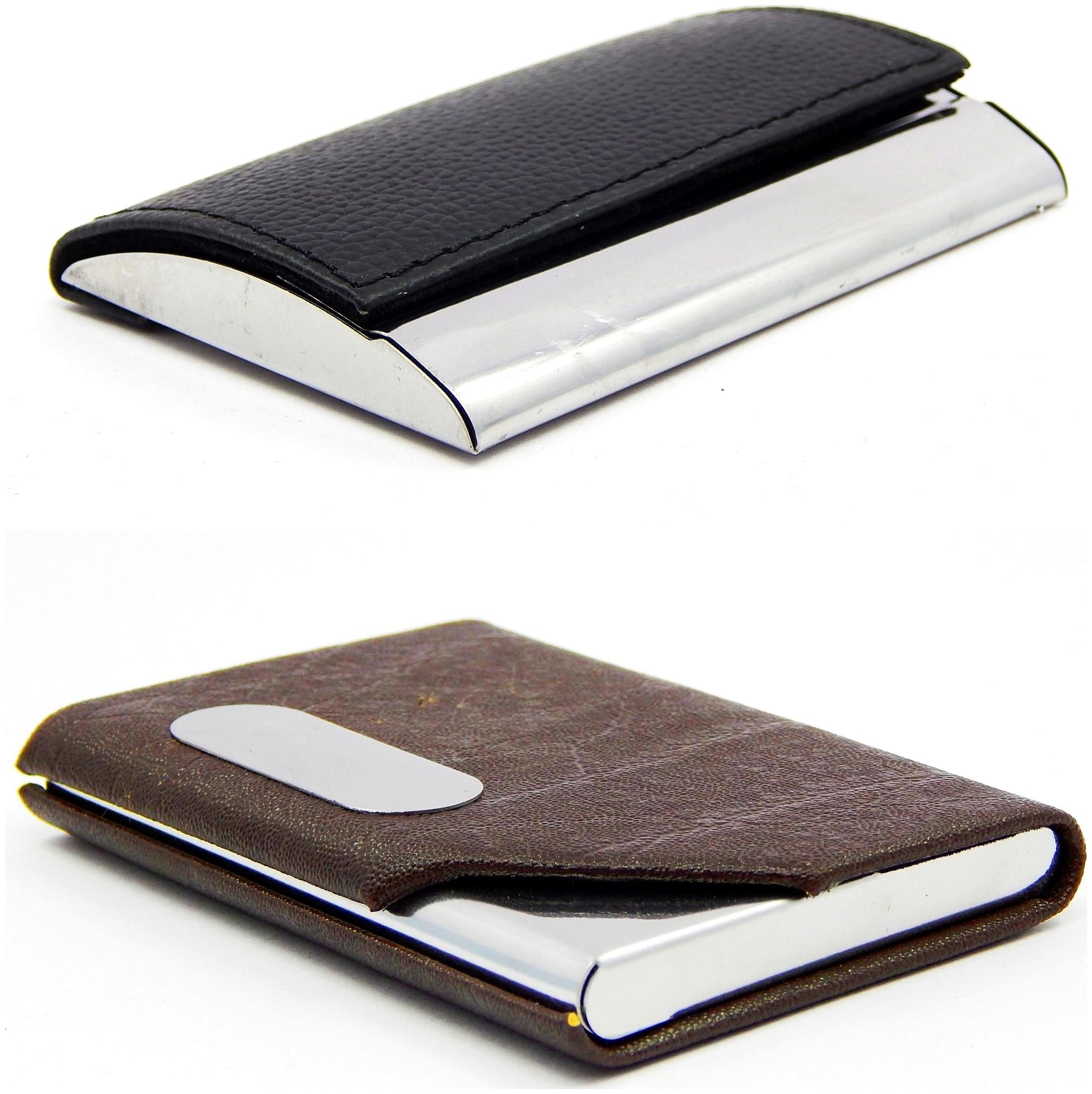 

Orbit Men Faux leather Card holder - Black Brown Pack of 2
