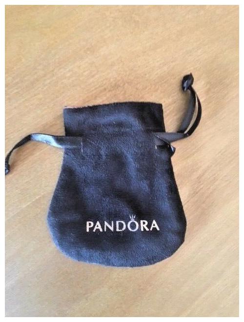 

Pandora Gift Bag Pouch Bag Jewelry Bead Charm Black rose gold letters quantity 1