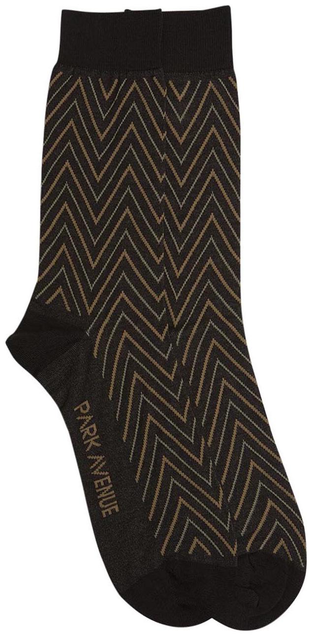 

Park Avenue Brown Cotton Calf length socks ( 2 pairs )