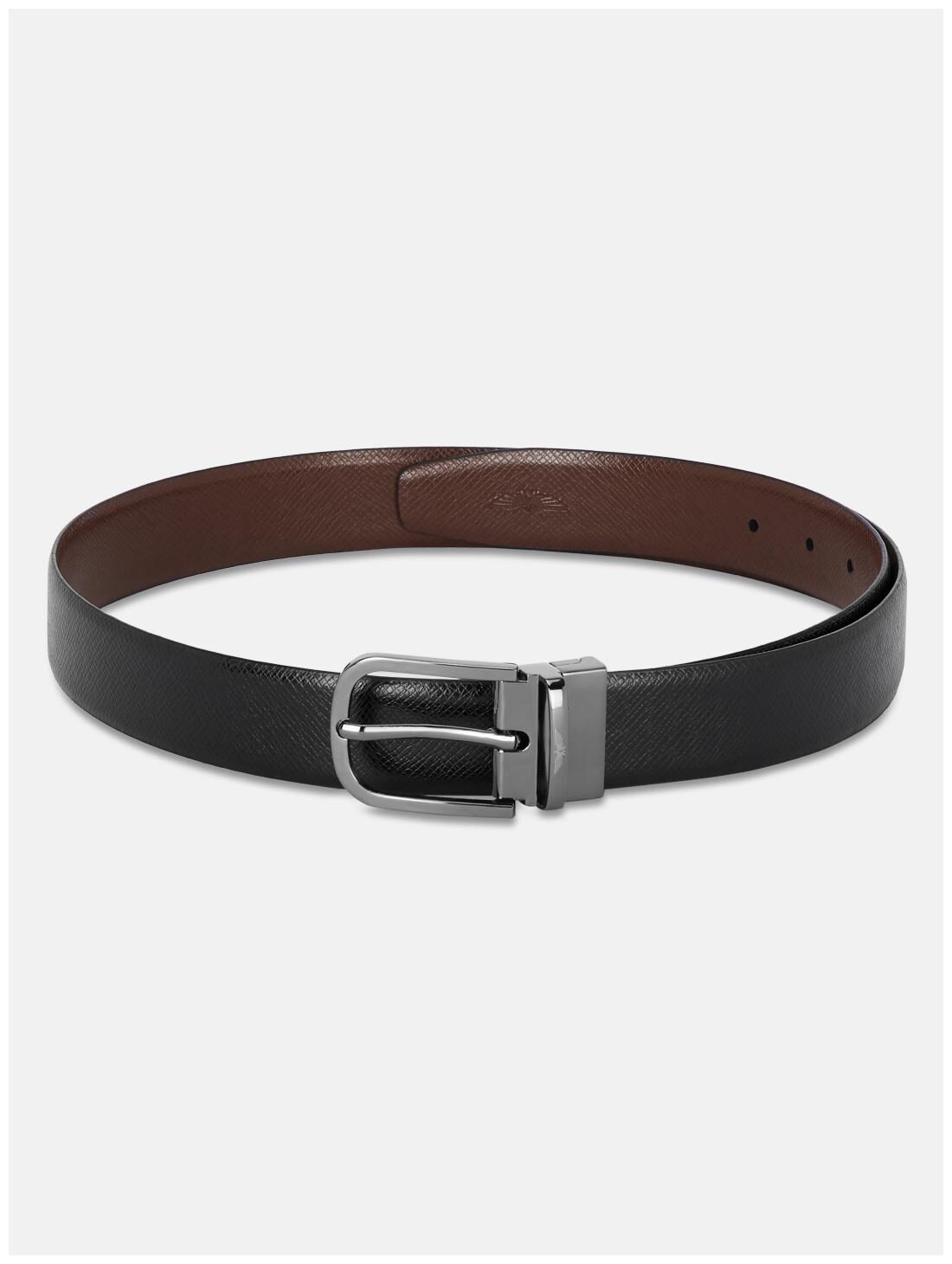 

Park Avenue Men Black Reversible Leather Belt (Size 34 Pack of 1 )