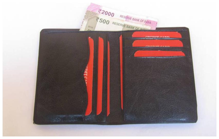 Peacock Mundkar Boys Brown, Black Artificial Leather Card Holder 7 Card Slots