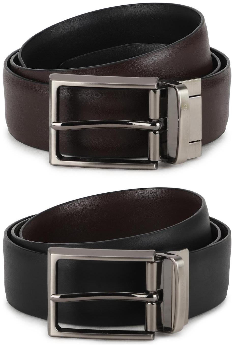 

Peter England Casual PU Black Reversible Belt For Men
