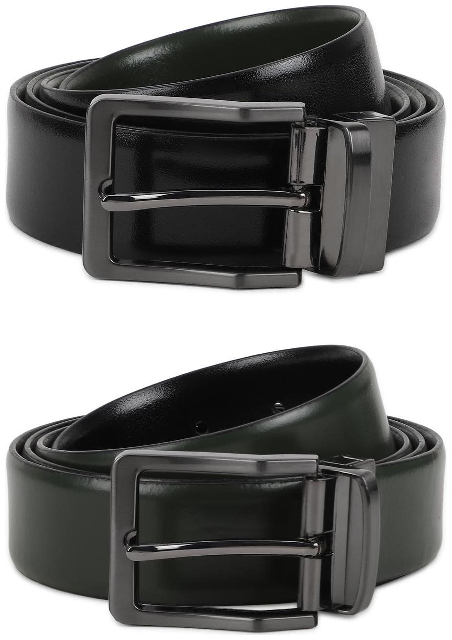 

Peter England Casual Leather Olive Reversible Belt For Men