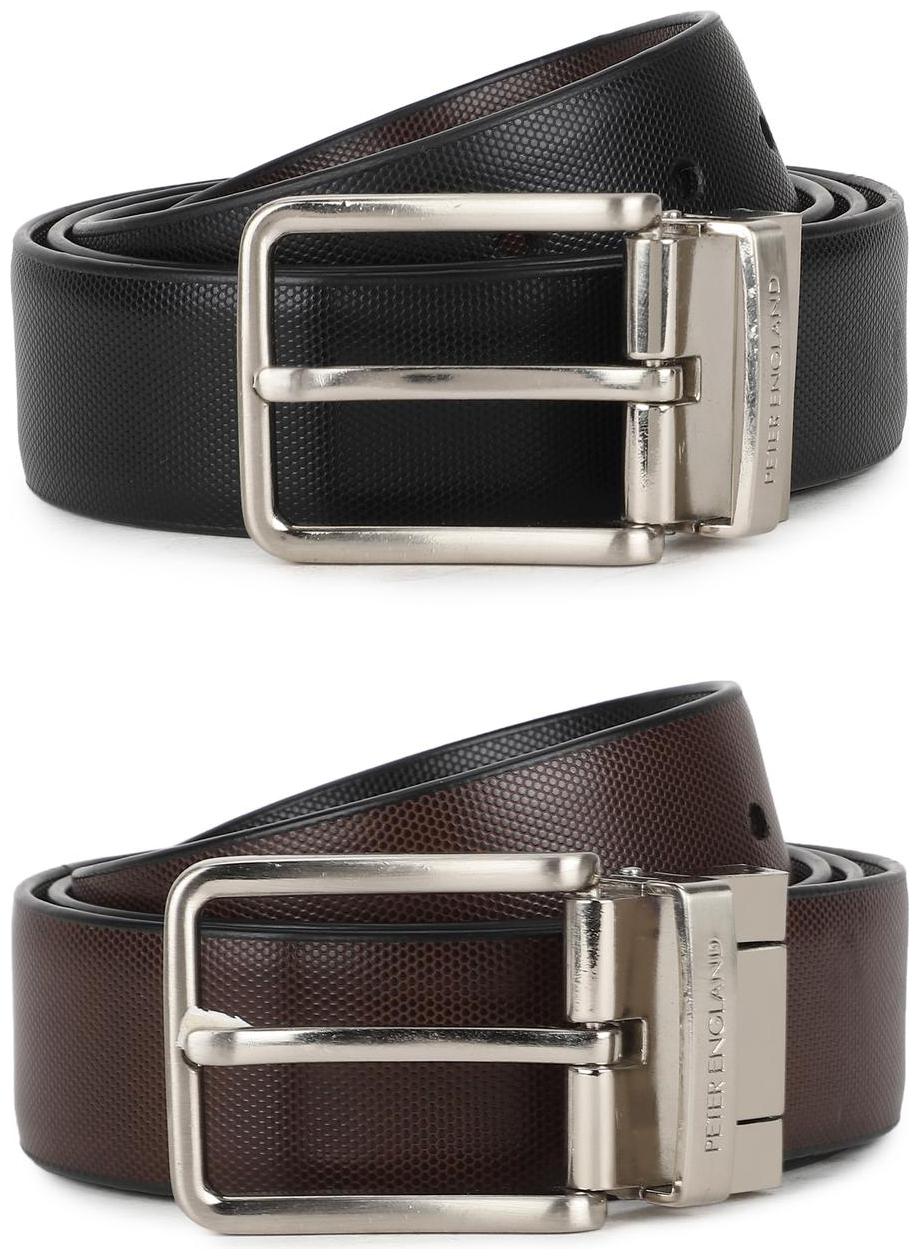 

Peter England Casual PU Black Reversible Belt For Men