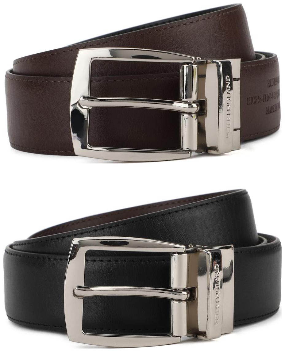 

Peter England Men Black Brown Reversible Pu Belt (Size 36 Pack of 1 )