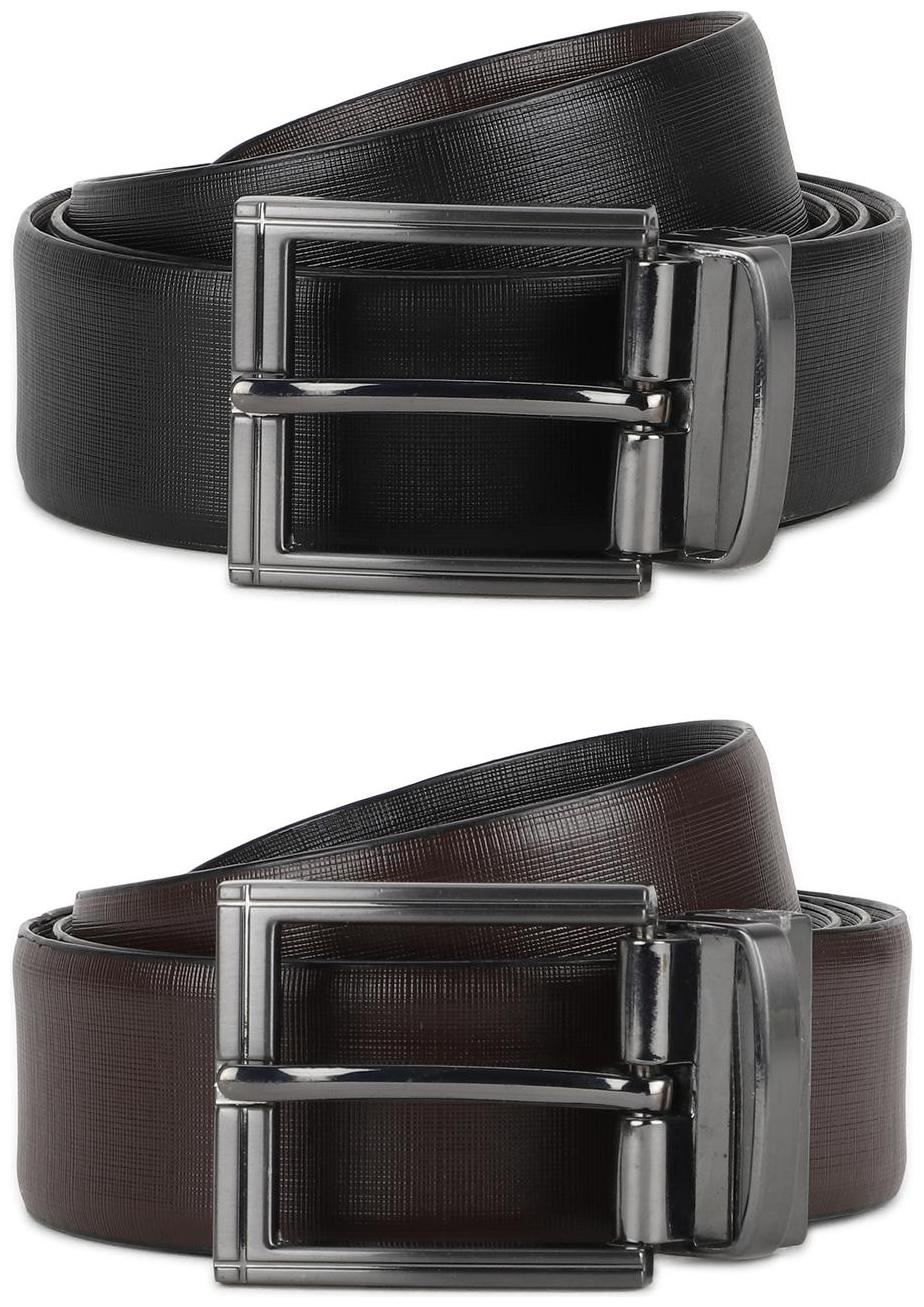 

Peter England Casual PU Black Reversible Belt For Men