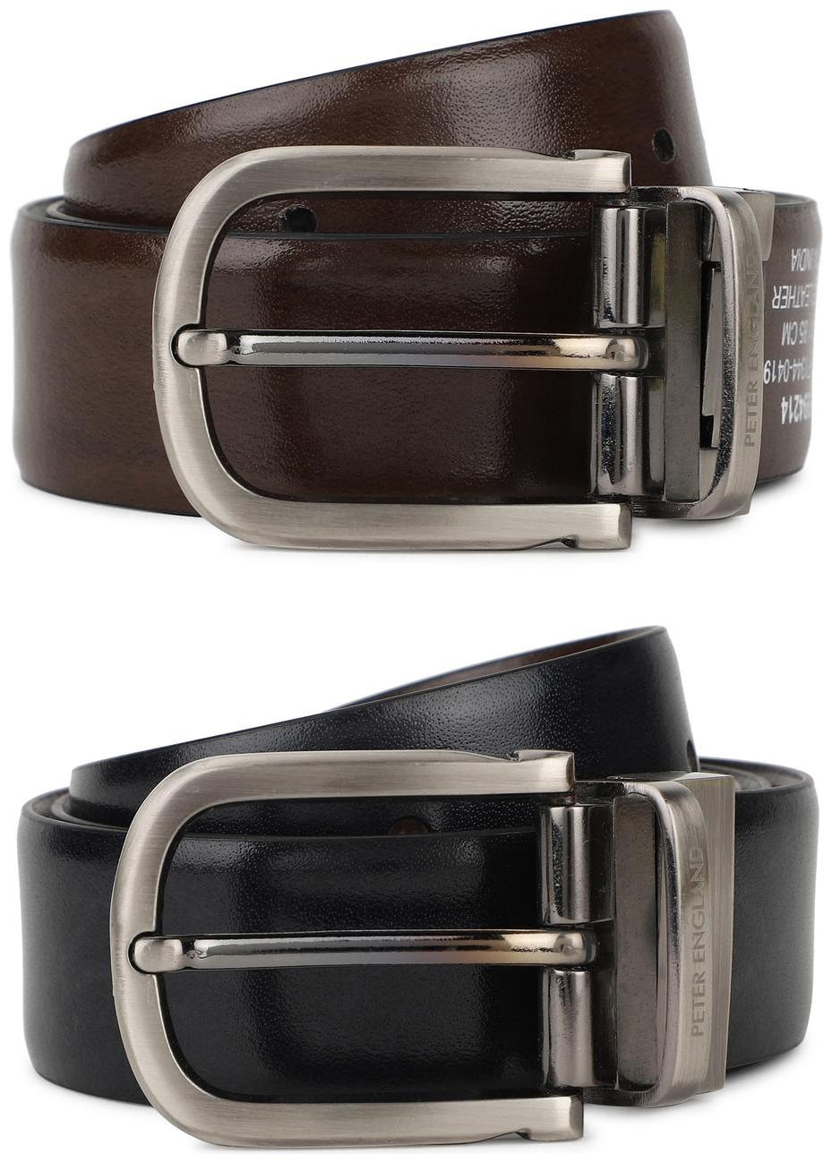 

Peter England Men Black Reversible Leather Belt (Size 38 Pack of 1 )