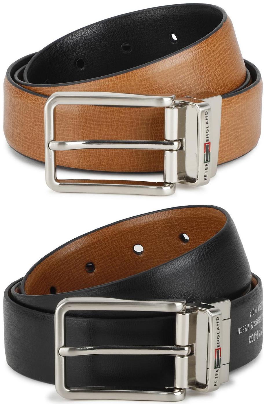 

Peter England Tan Reversible Belt For Men