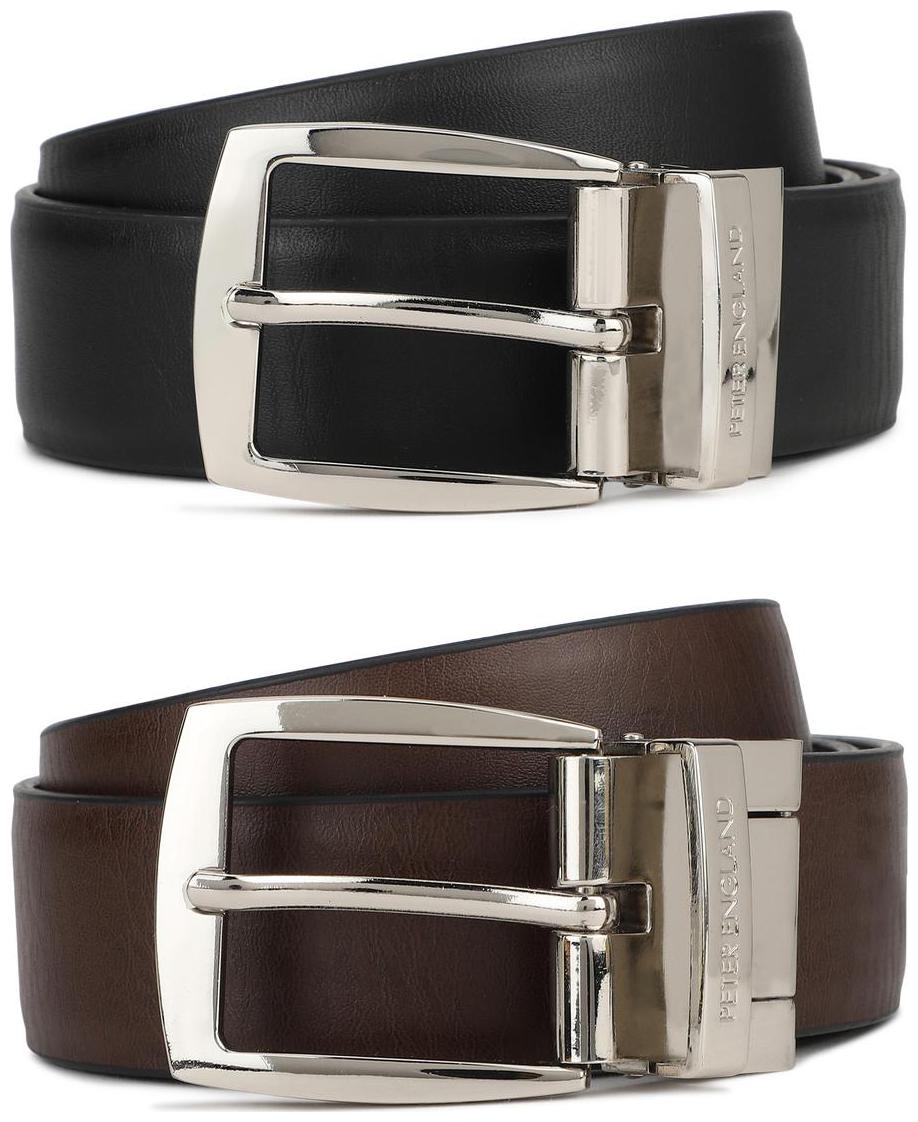 

Peter England Men Black Brown Reversible Leather Belt (Size 38 Pack of 1 )