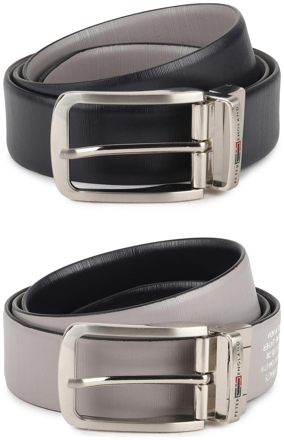 

Peter England Leather Blue Grey Casual Belt For men