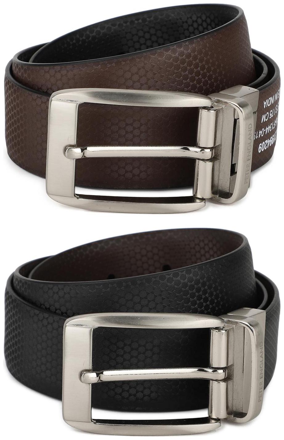 

Peter England Men Black Reversible Pu Belt (Size 32 Pack of 1 )