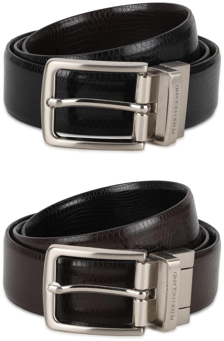 

Peter England Casual Leather Brown Reversible Belt For Men