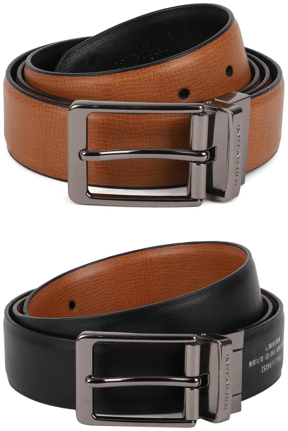 

Peter England Casual PU Brown Reversible Belt For Men