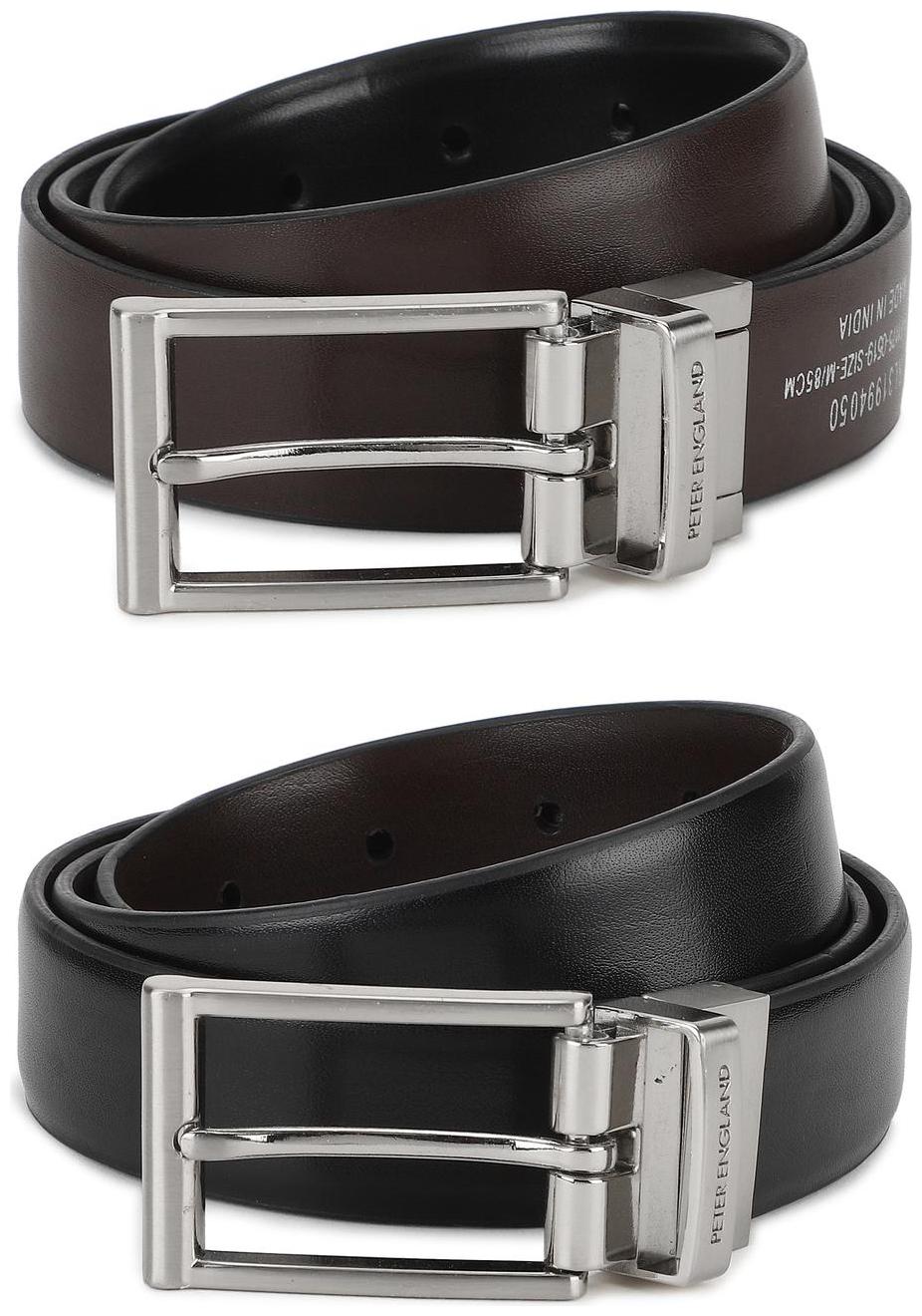 

Peter England Black Brown Reversible Belt