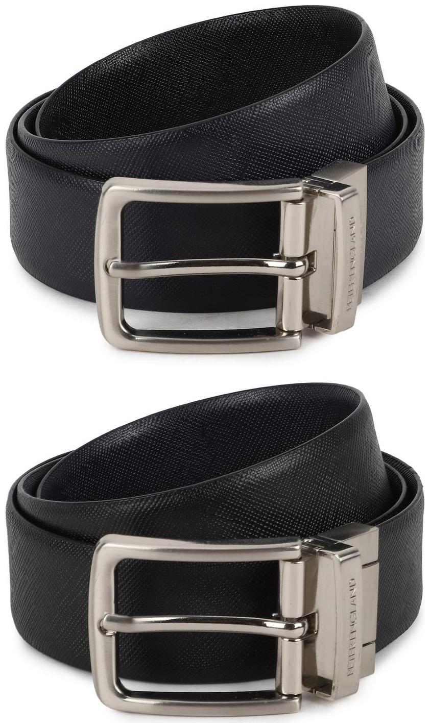 

Peter England Casual PU Black Reversible Belt For Men