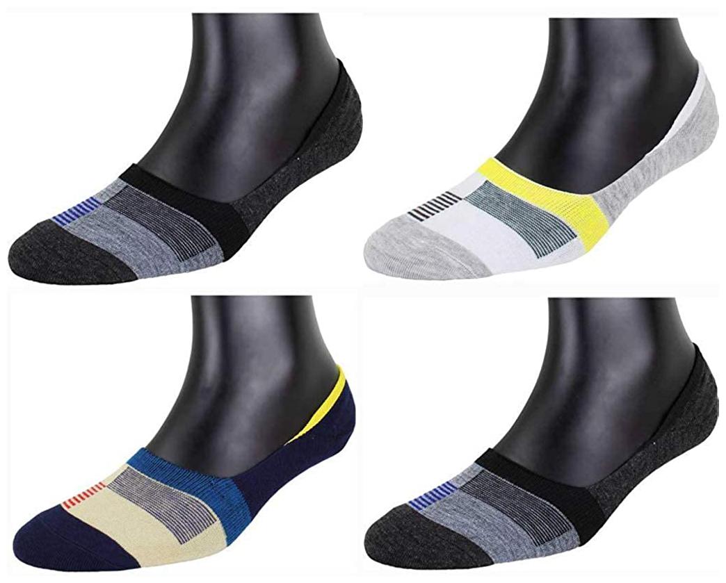 

Pinkit Multi Cotton No show socks ( Pack of 4 )