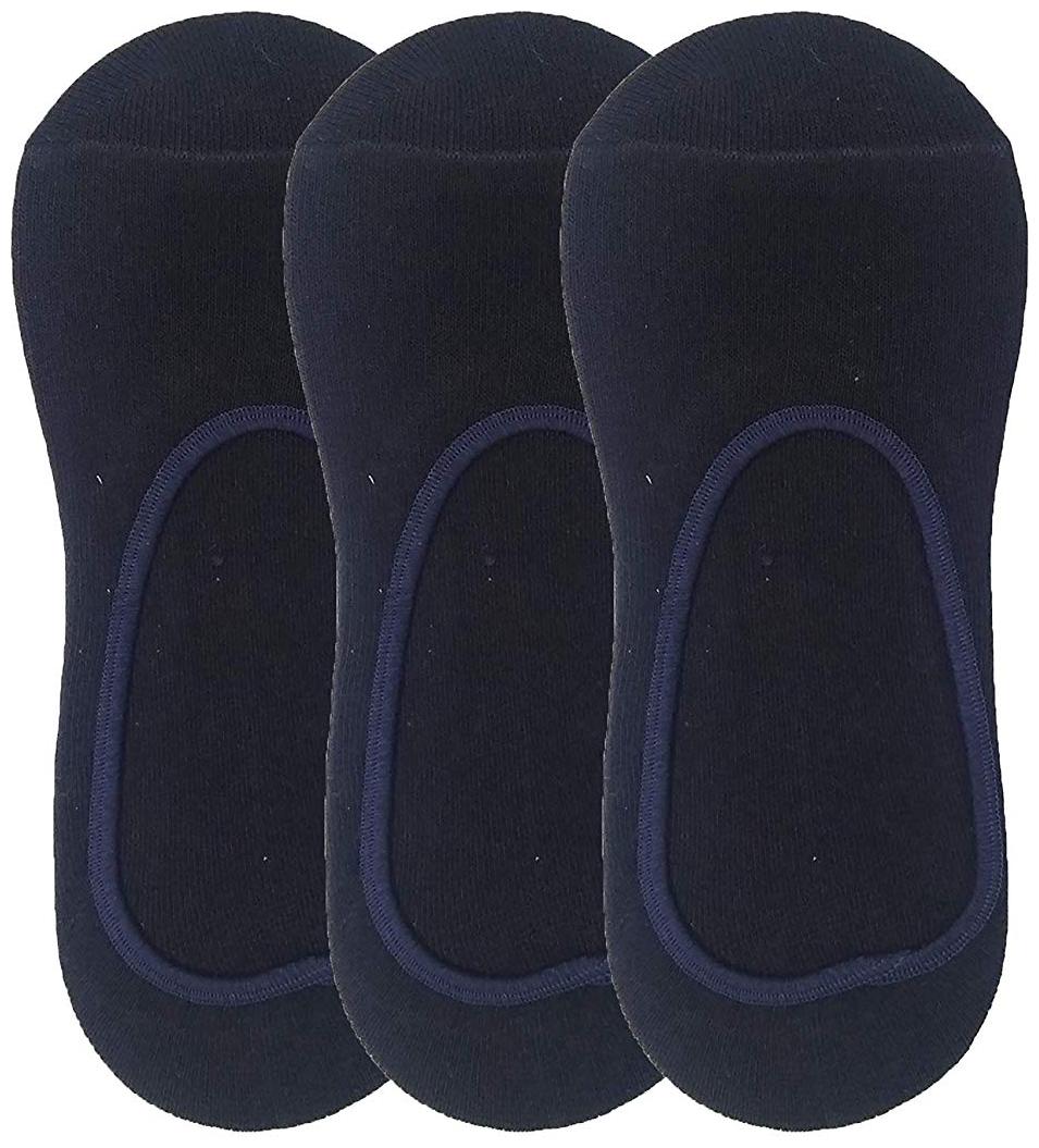 

PINKIT Blue Cotton No show socks ( Pack of 3 )