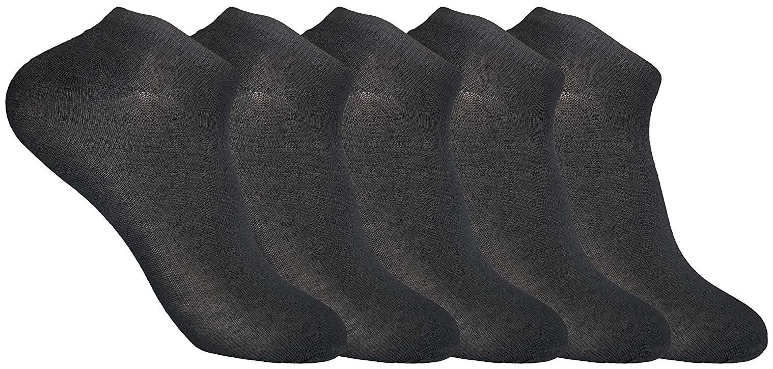 

Pinkit Black Cotton Ankle length socks ( Pack of 5 )