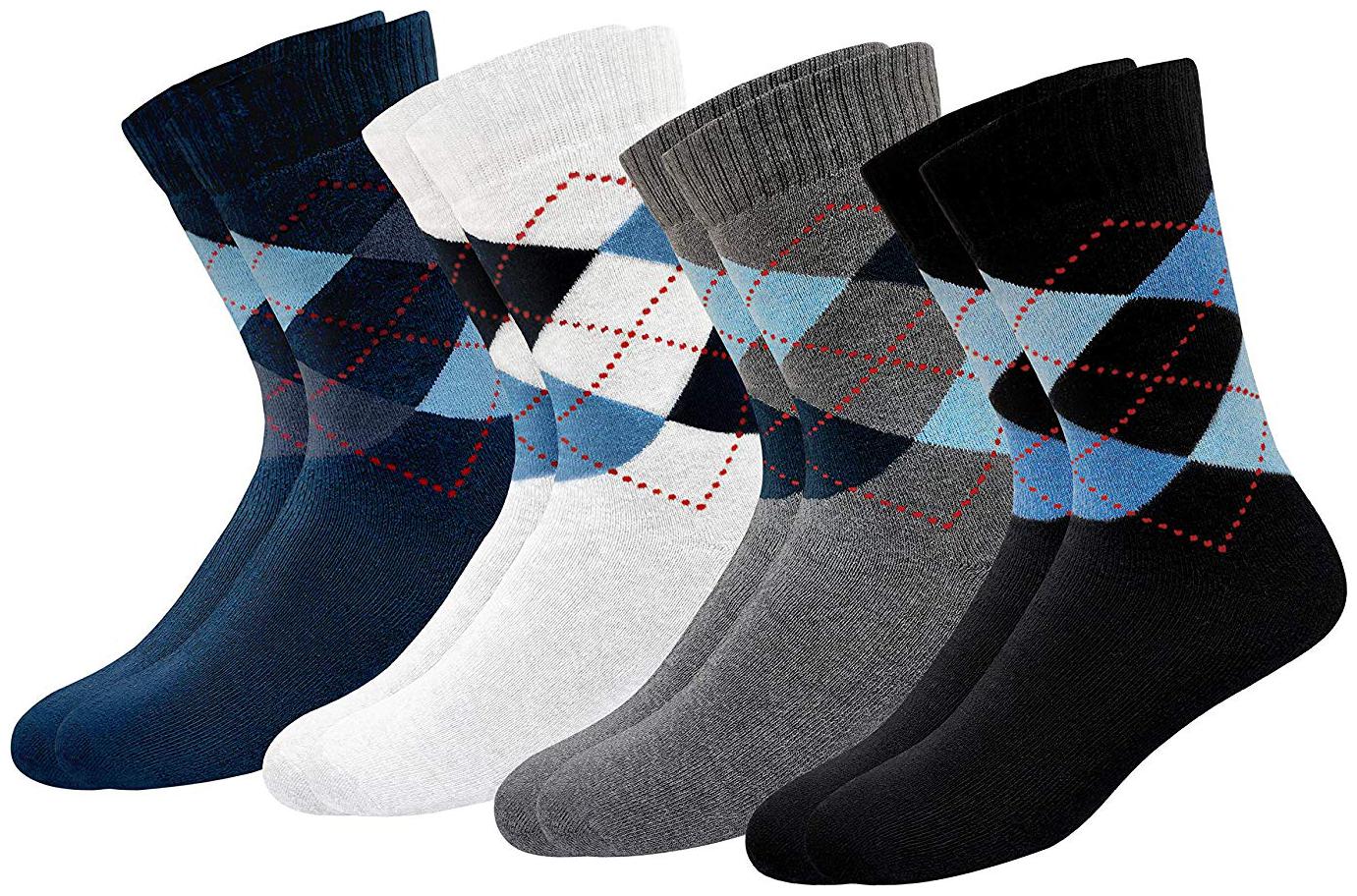 

PINKIT Multi Cotton Crew length socks ( 4 pairs )