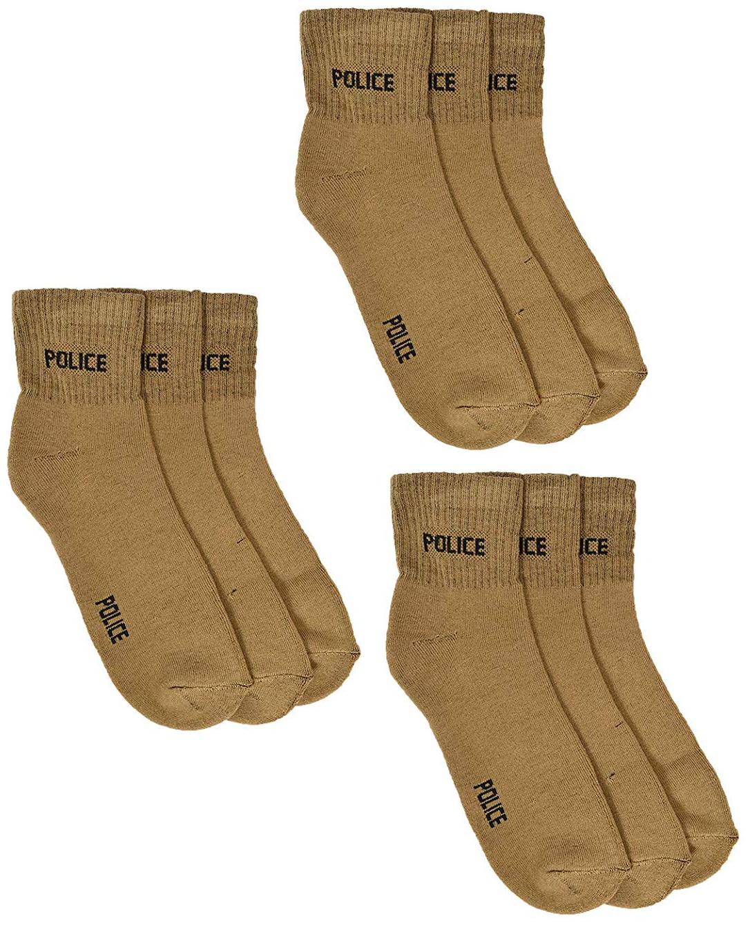 

PINKIT Beige Cotton Ankle length socks ( Pack of 9 )