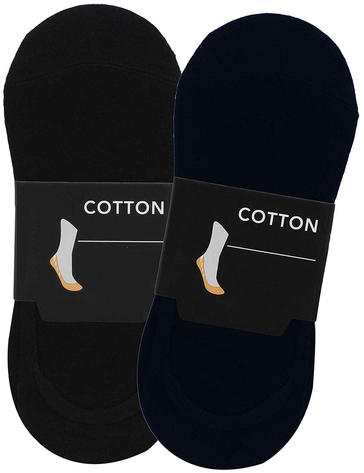 

PINKIT Blue Black Cotton No show socks ( 2 pairs )