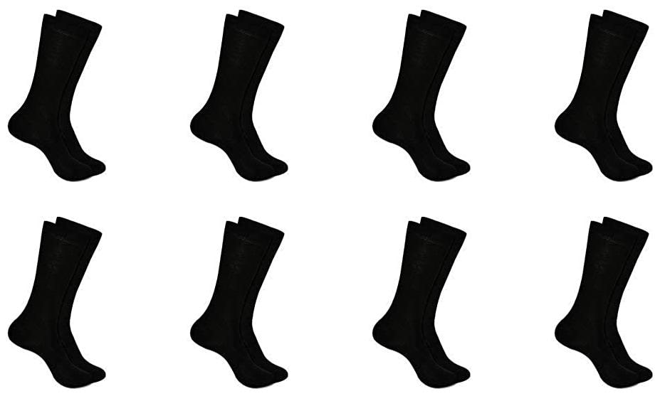 

Pinkit Black Cotton Calf length socks ( Pack of 8 )