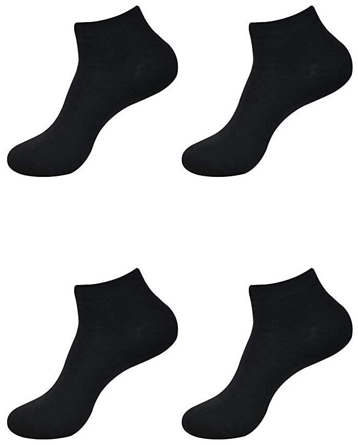 

Pinkit Black Cotton Ankle length socks ( Pack of 4 )