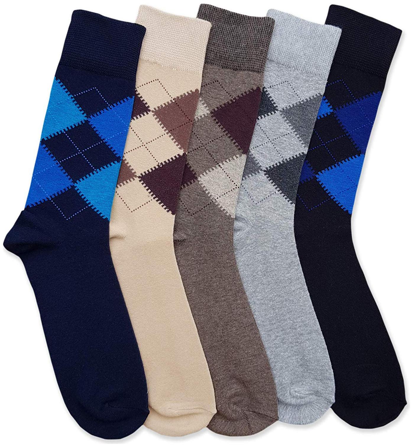 

PINKIT Multi Cotton Calf length socks ( 5 pairs )