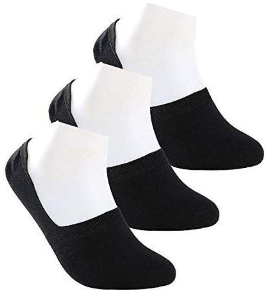 

PINKIT Black Cotton No show socks ( 3 pairs )