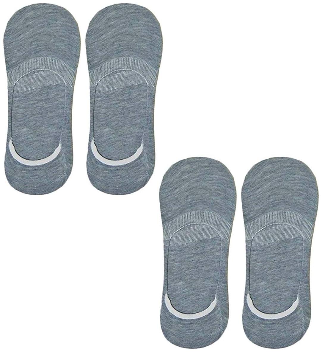 

PINKIT Grey Cotton No show socks ( 4 pairs )