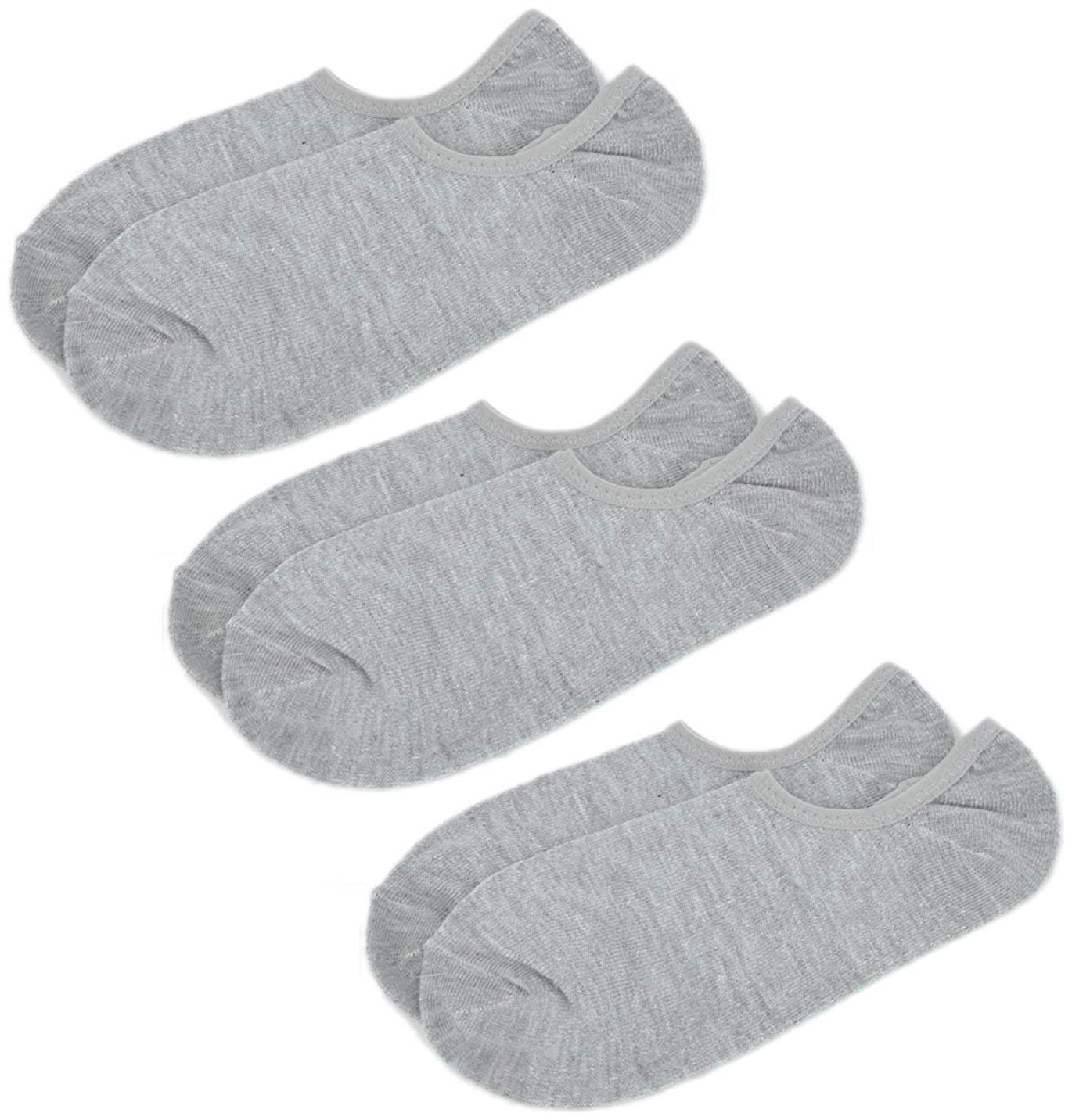 

PINKIT Grey Cotton No show socks ( 3 pairs )