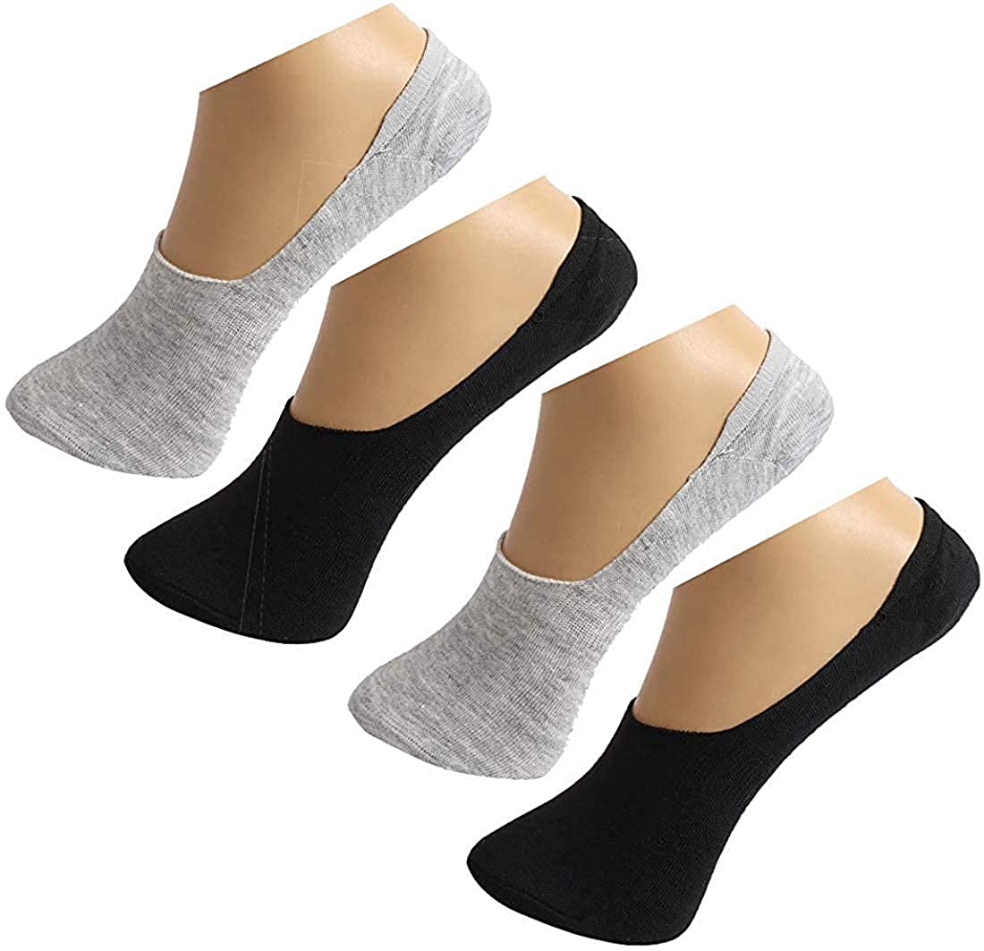 

Pinkit Black Grey Wool No show socks ( Pack of 4 )