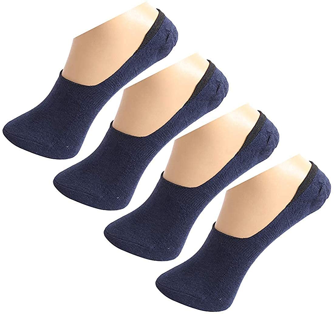 

Pinkit Blue Wool No show socks ( Pack of 4 )