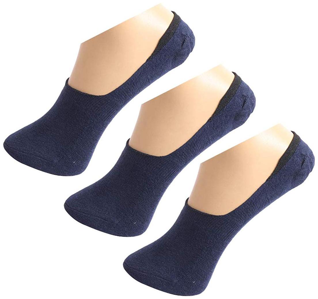 

PINKIT Blue Cotton No show socks ( 3 pairs )