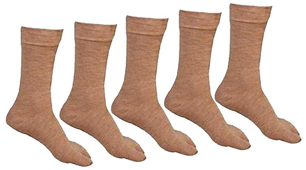 

PinKit Women Girl s Thermal Winter Thumb Socks (Beige Color Free Size) Pack of 5