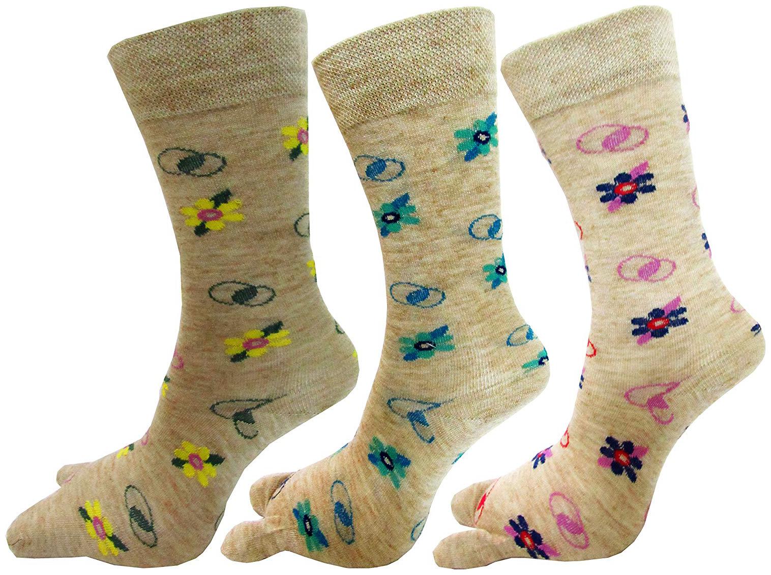 

PinKit Women s Warm Socks Terry Wool Thicken Socks with Thumb Winter Socks (Beige Free Size) Pack of 3 Pairs (Any 3 Designs)