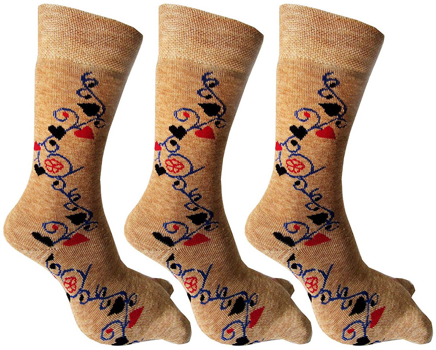 

Pinkit Women S Calf Length Skin Color Floral Design Thumb Woolen Socks(Pack Of 3 Pairs)