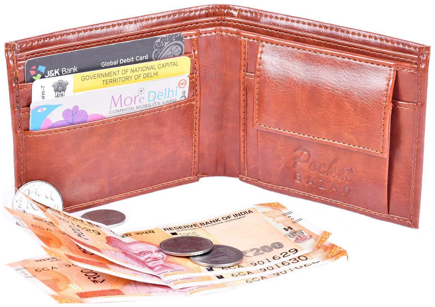 

pocket bazar Men Tan Pu Bi-Fold Wallet ( Pack of 1 )