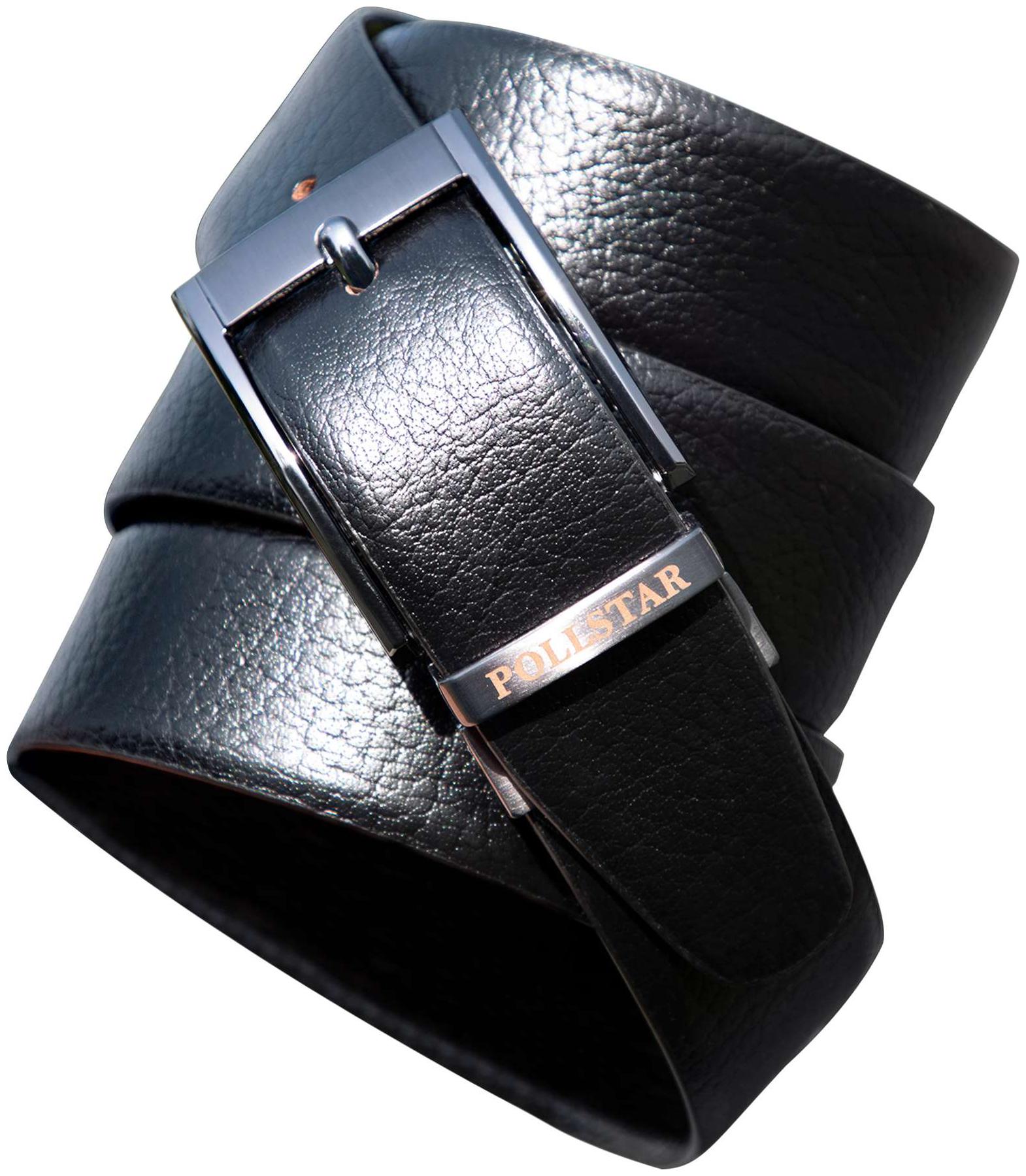 

POLLSTAR Black and Brown Reversible Leather Belt with Dressy Turn Buckle (BT101)