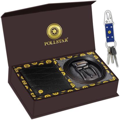 POLLSTAR Men Wallet & Belt Accessories Gift Set