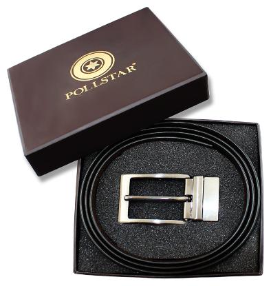 

POLLSTAR Feather Edge Reversible Black Brown Men s Belt (BT101)