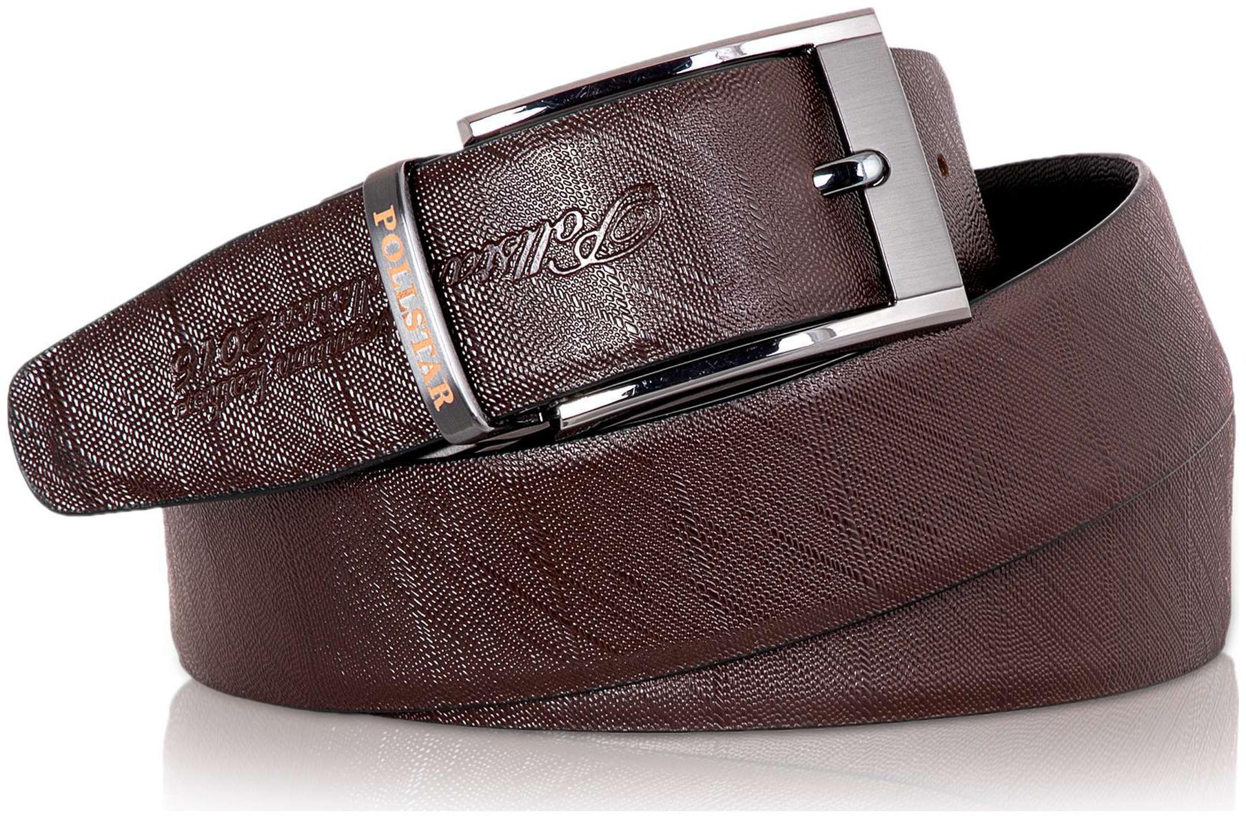 

POLLSTAR Feather Edge Reversible Black Brown Italian Leather Men s Belt (BT104)
