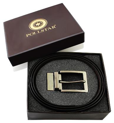 

POLLSTAR Formal Feather Edge Reversible Black Brown Italian Leather Men s Belt (BT105)