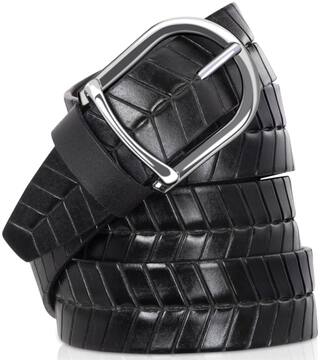 POLLSTAR Leather Ratchet Belt for men with Innovative Effortless Mechanism 35MM (BT128BK)
